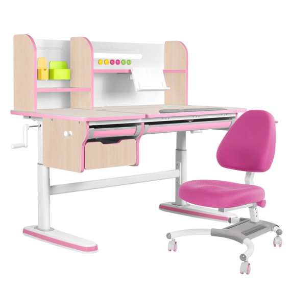 комплект kinderzen dali plus парта + кресло + надстройка + выдвижной ящик + органайзер + подставка для книг Kinderzen Dali Plus Set